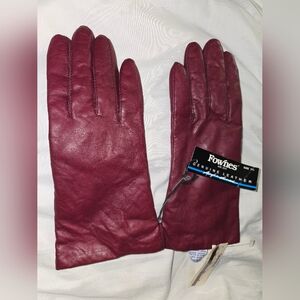 Vintafe Fownes Genuine Leather Bordeaux * Burgundy * Gloves * Sz 7.5 * NWT